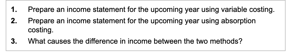 (DM, DL and variable MOH) $23 Variable operating expenses per unit sold