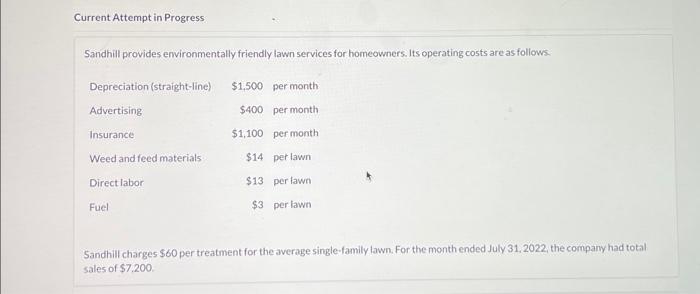  Current Attempt in Progress Sandhill provides environmentally friendly lawn services for