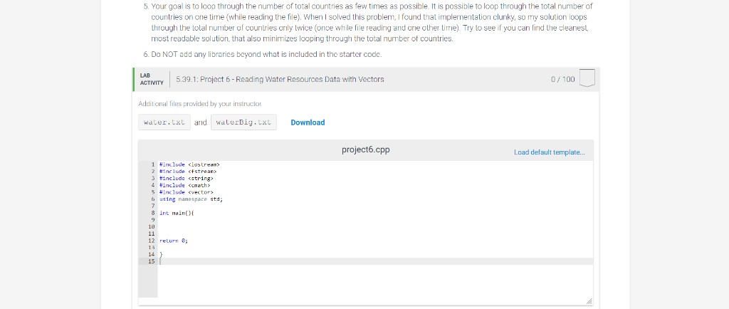 starter code. The addition of some library functions will result in no