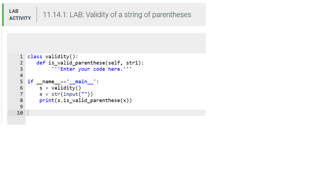The brackets must be closed in the correct order Ex: Input t01
