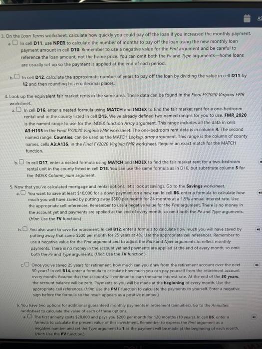  please help with the formulas needed to answer the steps in