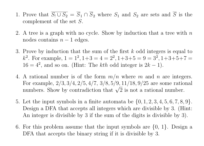  A tree is a graph with no cycle. Show by induction