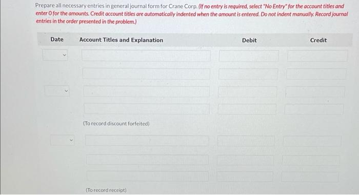 Corp August 1 a 5 Crane Corp. sold to Sharper Co.merchandise having