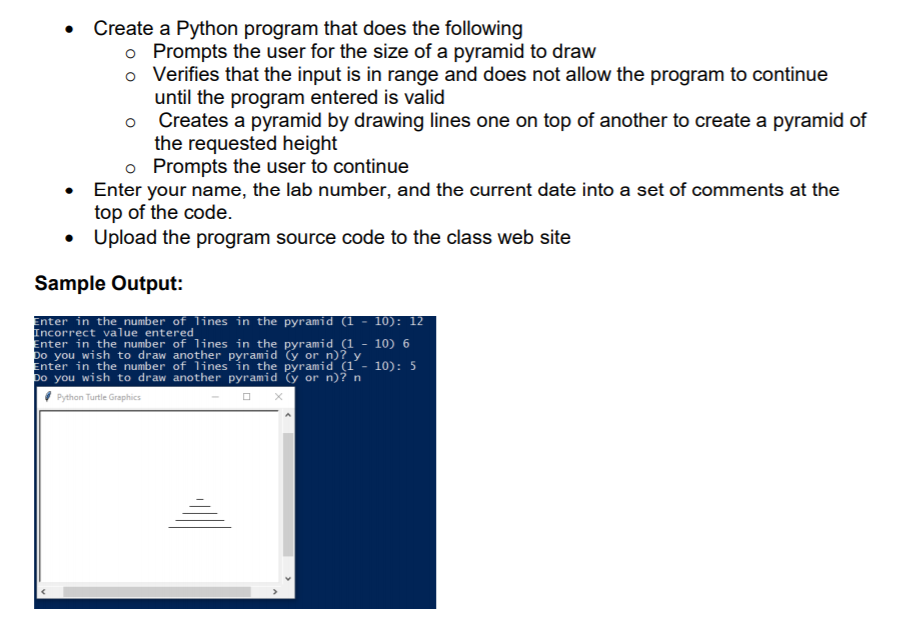  Create a Python program that does the following o Prompts the