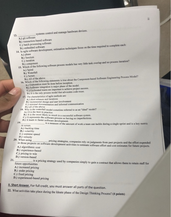  systems control and manage hardware devices 13. A) git software B.)