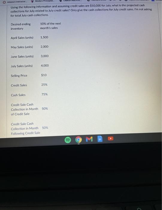  misur intructu Modern Principles Using the following information and assuming credit