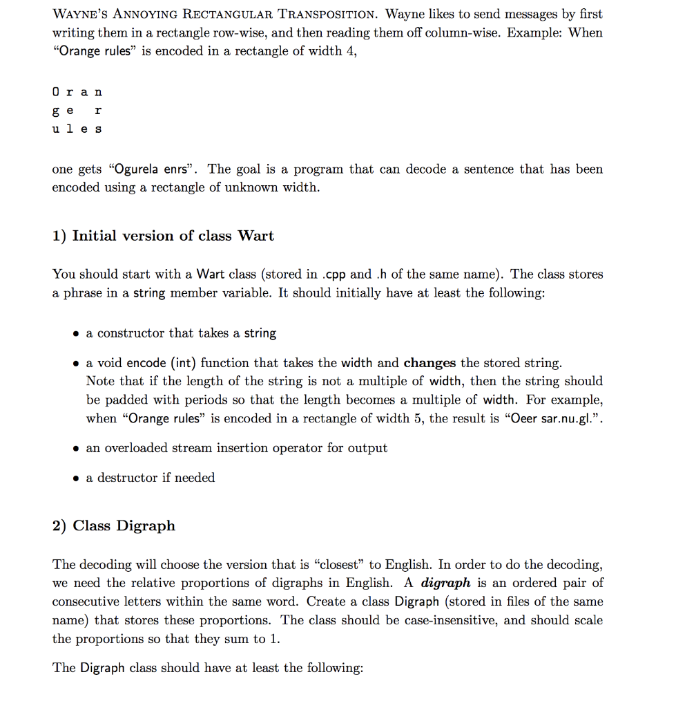 C++ programming assignment due Sunday at midnight that I'm struggling with leave