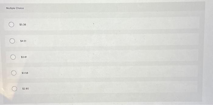 Production cost information for the Production department follows. Multiple Choice 52.45 $3.22