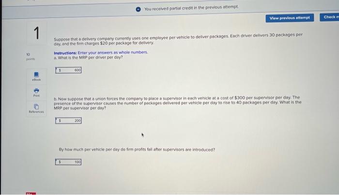  You received partial credit in the previous attempt View previous attempt