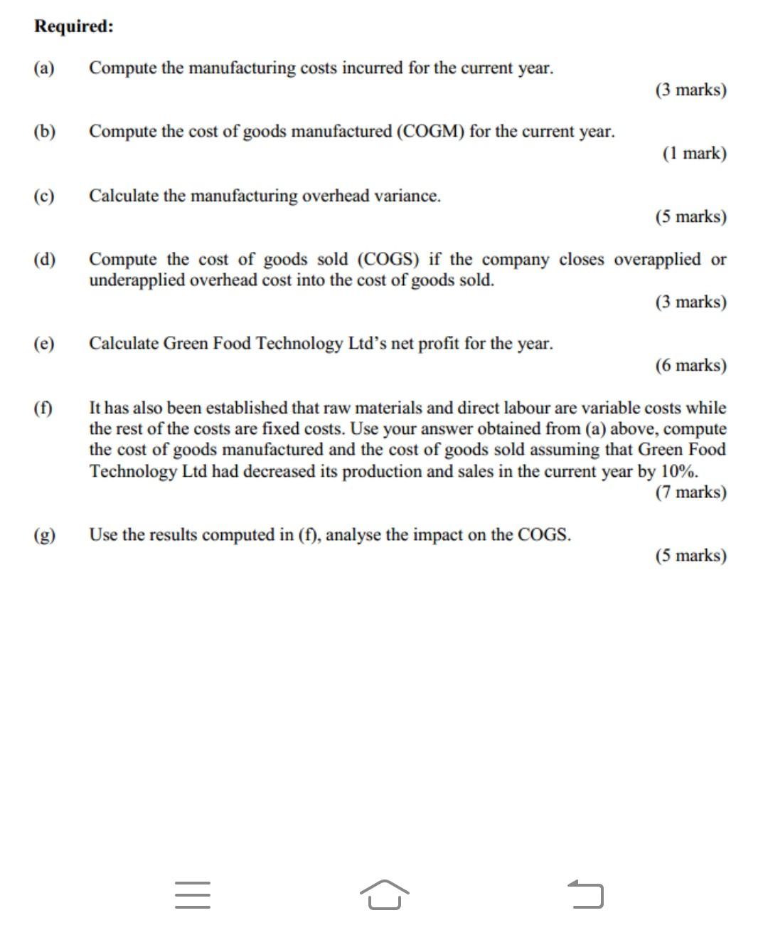 to Green Food Technology Ltd for the current year: Sales $3,200,000 Raw