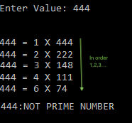 am getting duplicate data in reverse format when checking for prime numbers.
