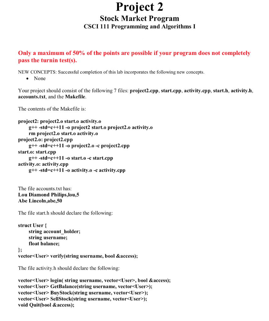 please help me, I need meke code for this files (project2.cpp, start.cpp,