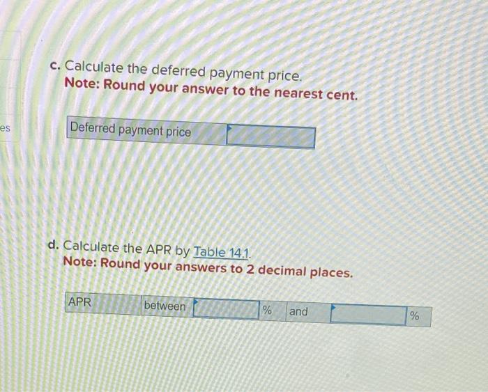 used car cash price $50 down payment a. Calculate the amount financed.