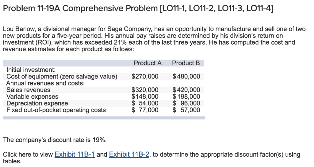  Problem 11-19A Comprehensive Problem IL011-1, LO 11-2, LO11-3, LO11-4] Lou Barlow,