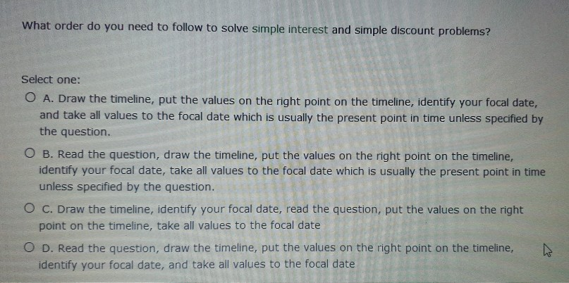 in time on your time line. For example, if you only have