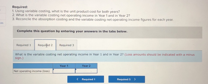 income as follows: ear ear Sales ( $62 per unit) Cost of