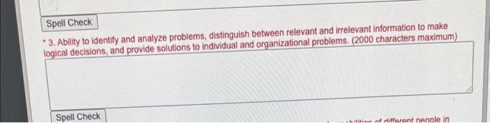  Spell Check - 3. Ability to identify and analyze problems, distinguish