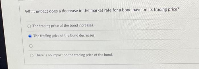  What impact does a decrease in the market rate for a
