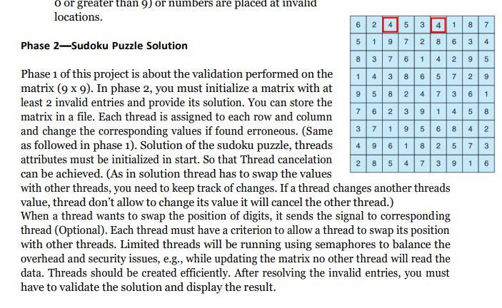a multithreaded application that determines whether the solution to a Sudoku puzzle
