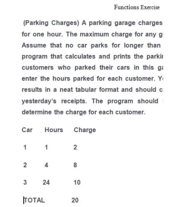 function to calculate the results. 2. The program should use selection and