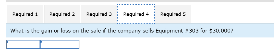 if the company sells Equipment #303 for $30,000 ? Review the Tableau