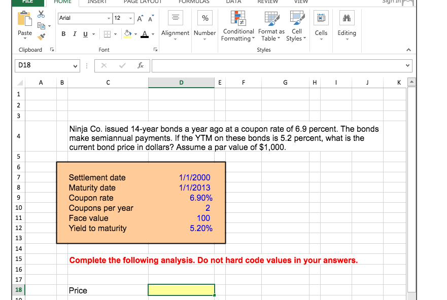 Please show the formula that I will have to input into excel