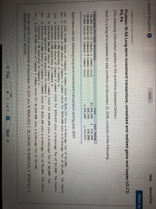  y Method Securities Help Save & Exit Saved Check my Problem