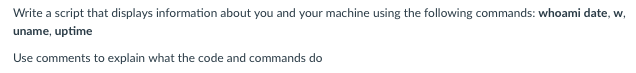  Write a script that displays information about you and your machine