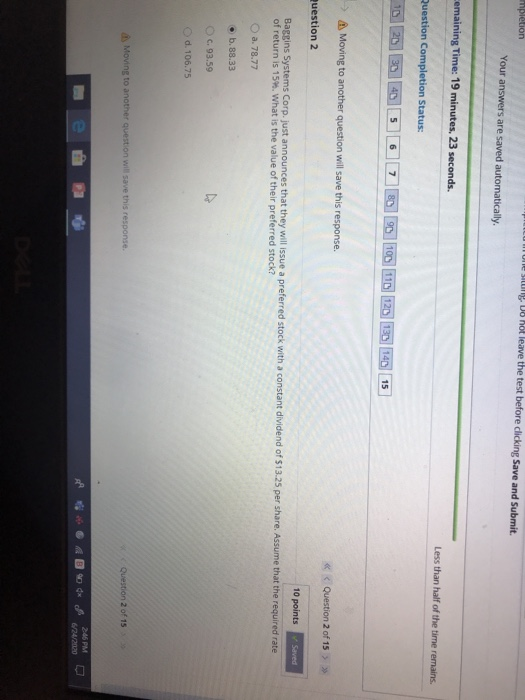  mpletion sug. Do not leave the test before clicking Save and