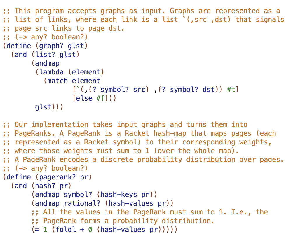 (provide graph? pagerank? num-pages num-links get-backlinks mk-initial-pagerank step-pagerank iterate-pagerank-until rank-pages) ;; This
