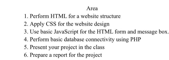 your choice and demonstrate your ability to do the following: Area 1.