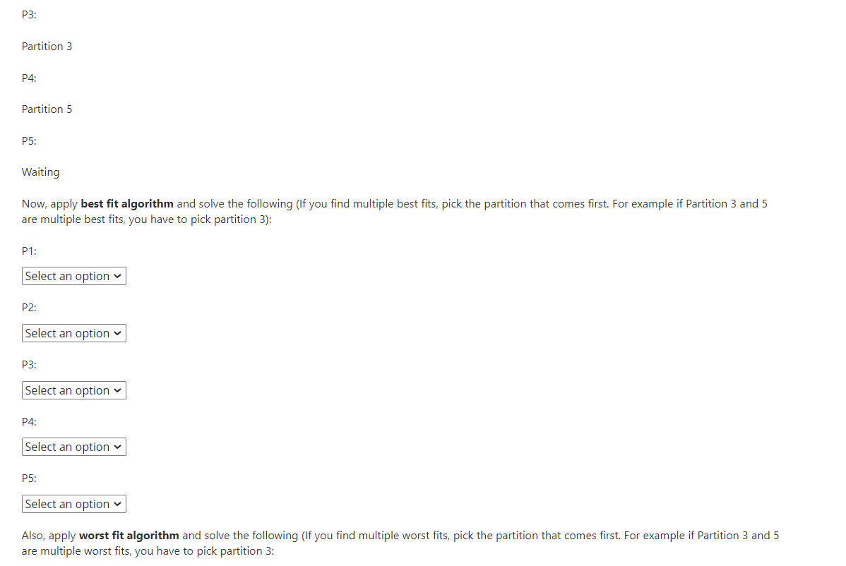 Consider the following memory unit: 0 Partition 1 32K Partition 2 48k