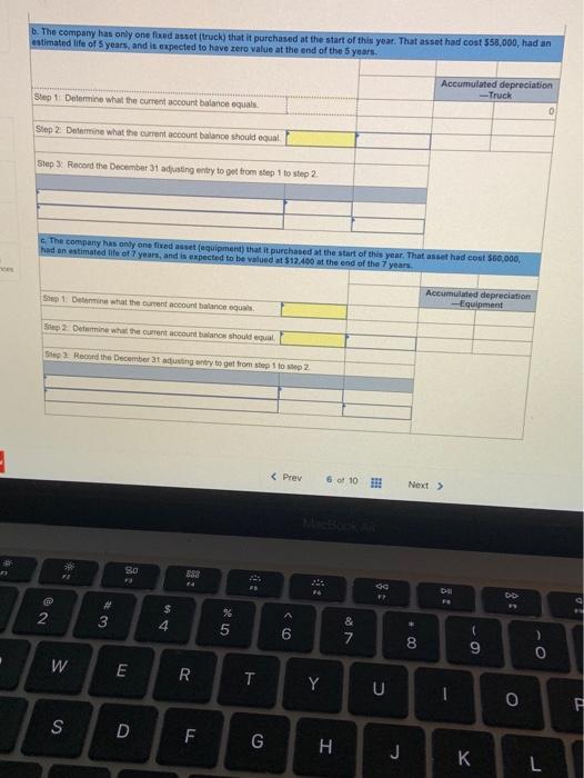 the Accumulated Depreciation account at December 31 Step 1: Determine what the