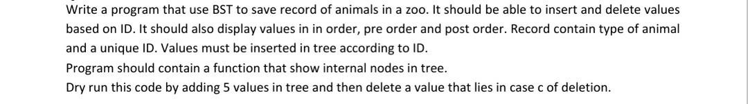 Write a program in Java that use BST to save record of
