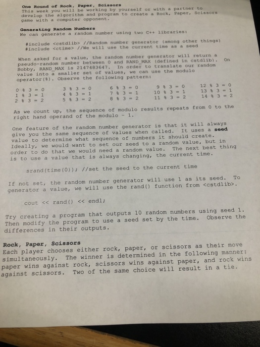  C++ program please help thank you so much!! One Round of