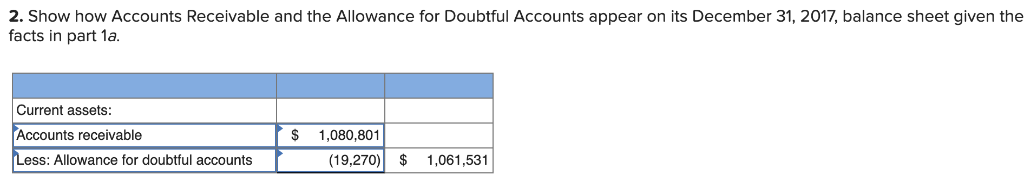 correct number with the percentages. Bad debts are estimated to be 4%