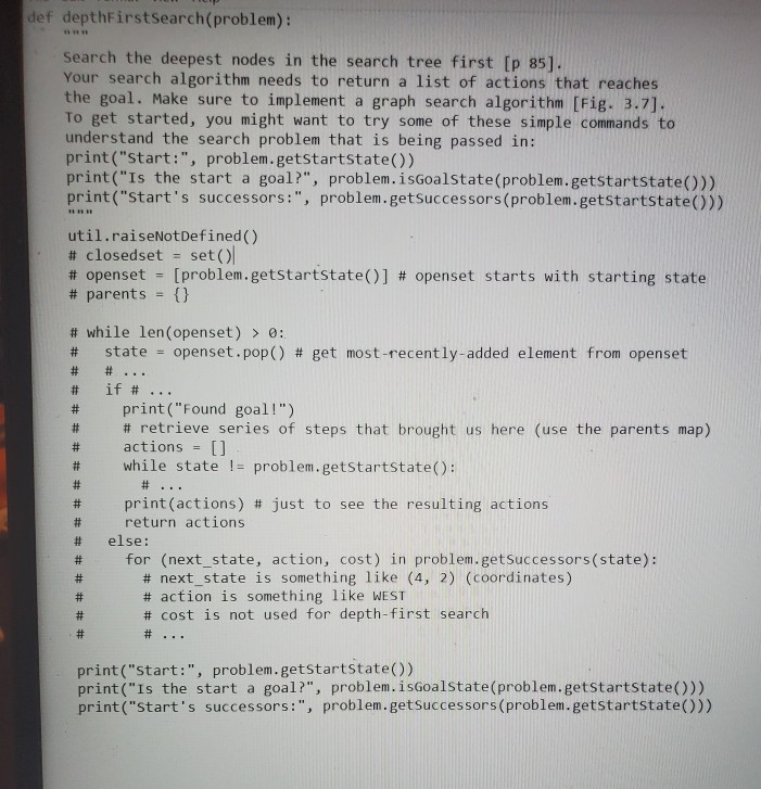 functions. This is the template that was provided just need the implementation