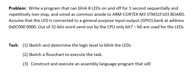  Problem: Write a program that can blink 8 LEDs on and