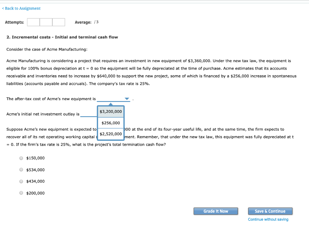 and terminal cash flow Consider the case of Acme Manufacturing: Acme Manufacturing