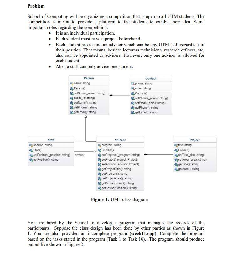  #include using namespace std; class Project{ private: string title; public: Project(string
