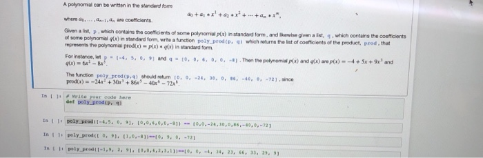  How to use python3 to solve the problemThanks A poynomial can
