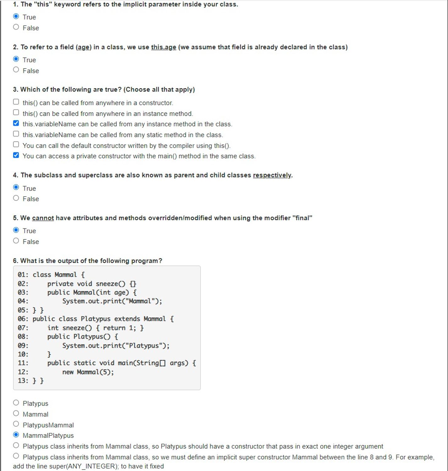  The "this" keyword refers to the implicit parameter inside your class.