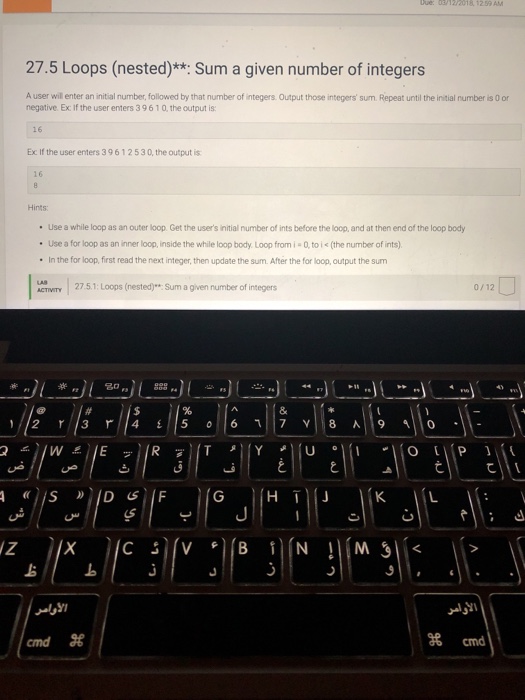  I need it in C++ 27.5 Loops (nested)**: Sum a given