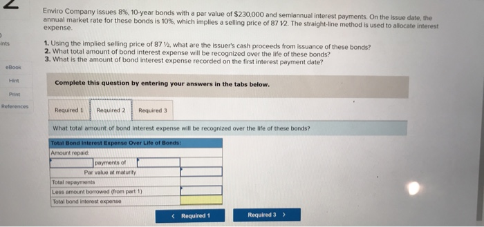 a par value of $230,000 and semiannual interest payments. On the issue