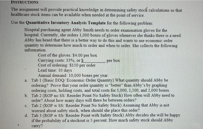  The assignment will provide practical knowledge in determining safety stock calculations