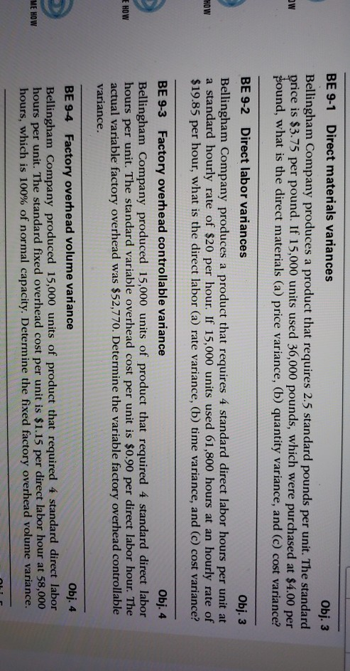 5 BE 9-6 Income statement with variances Prepare an income statement through