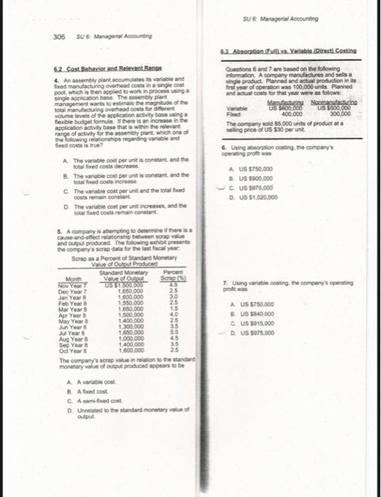  Please show clearly answer choice (MCQs) and your calculations Please use