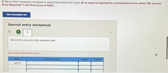 of cash using a bank reconciliation (LO4-5) A company general ledger shows