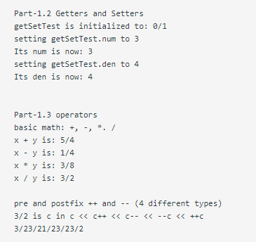 my C++ code. Thanks. Expected output: My code: Frac.h #pragma once #ifndef