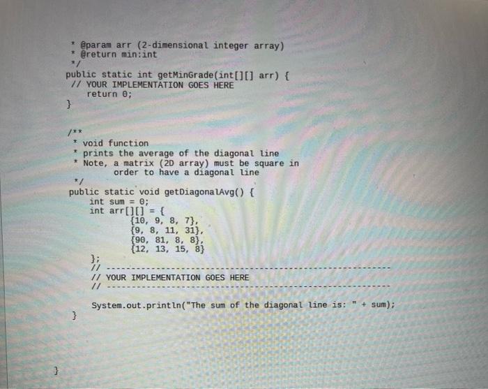 results to the console. Note, do not change the structure (@param \&
